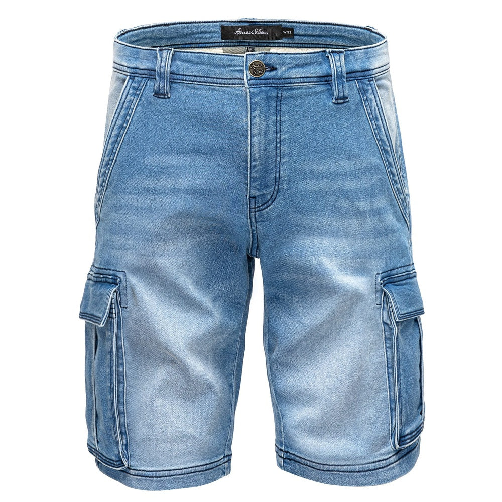 Cargojeans shorts herr från Amaci & Sons ljusblåa
