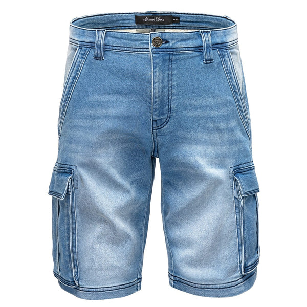 Cargojeans shorts herr från Amaci & Sons ljusblåa
