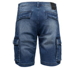 Cargojeans shorts herr från Amaci & Sons mörkblå bakifrån