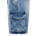 Cargojeans shorts herr från Amaci & Sons stormblå cargofickan