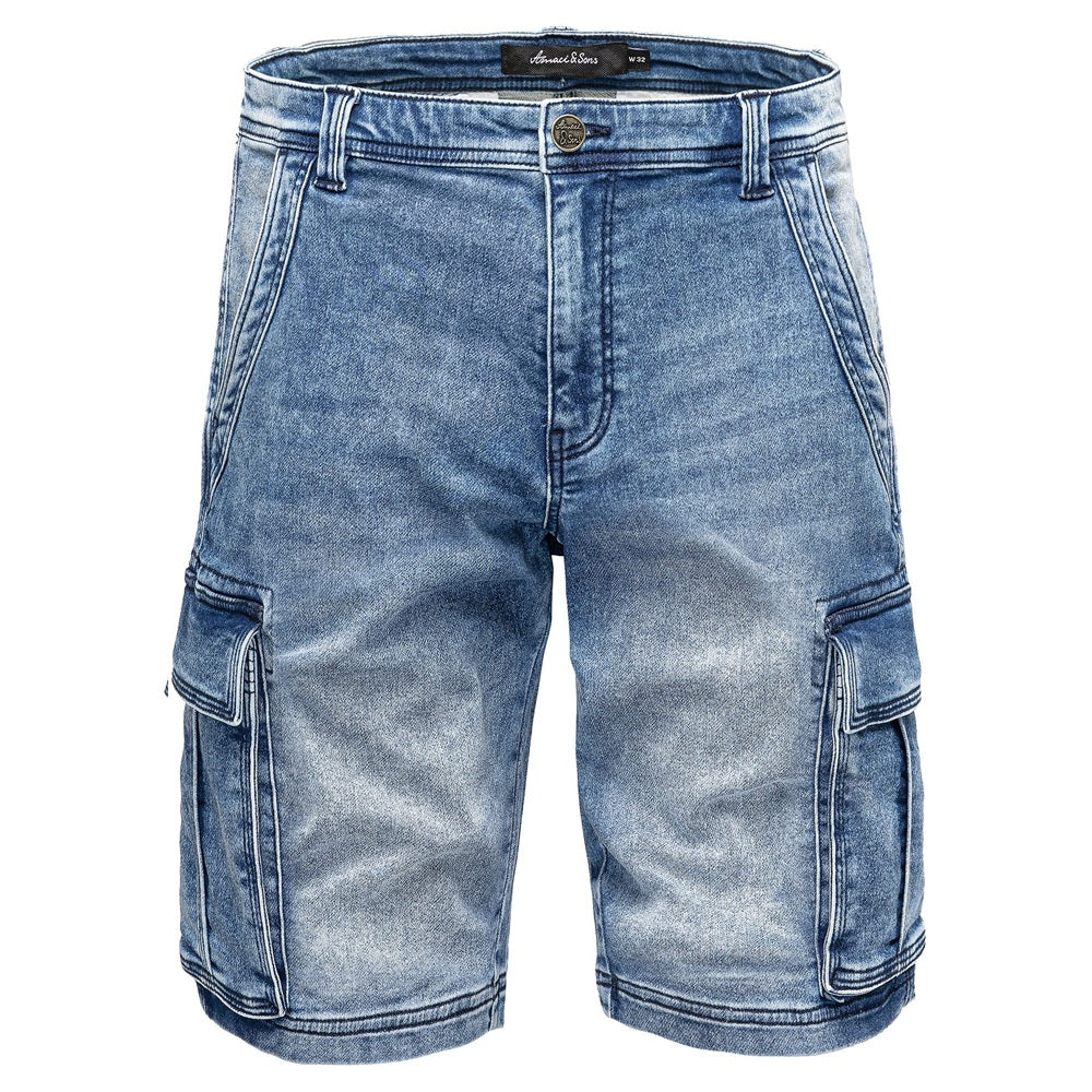 Cargojeans shorts herr från Amaci & Sons stormblå