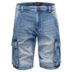 Cargojeans shorts herr från Amaci & Sons stormblå