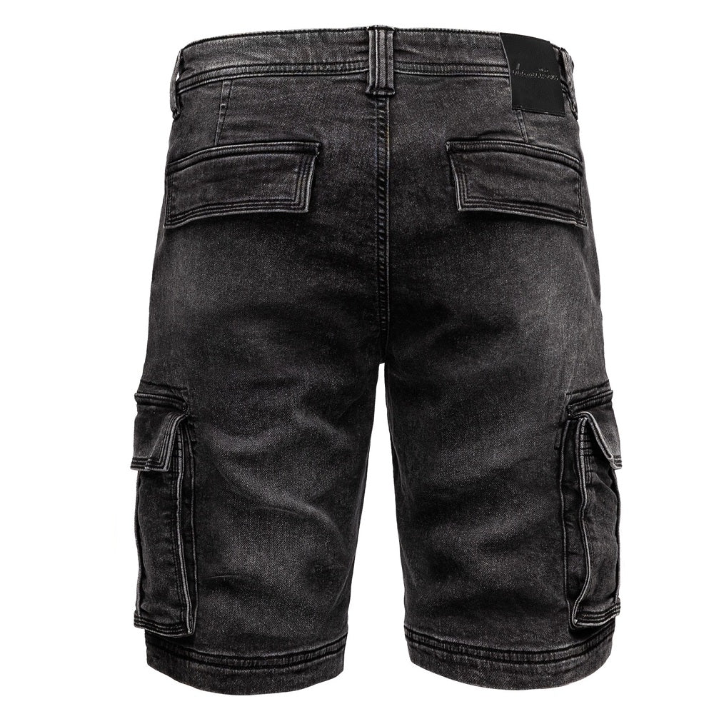 Cargojeans shorts herr från Amaci & Sons svarta bakifrån
