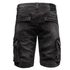 Cargojeans shorts herr från Amaci & Sons svarta bakifrån