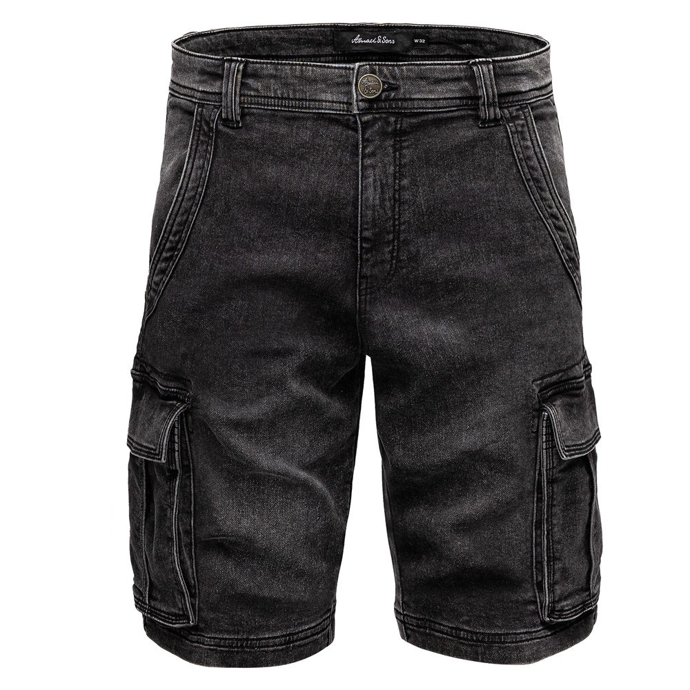 Cargojeans shorts herr från Amaci & Sons svarta