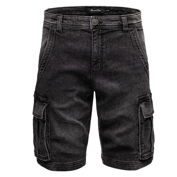 Cargojeans shorts herr från Amaci & Sons svarta
