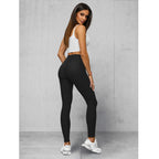 Svarta leggings med struktur - Damleggings bakifrån