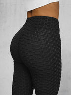 Svarta leggings med struktur - Damleggings zoomad
