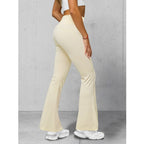 Damleggings Beige - Bootcut Träningsleggings sida