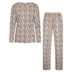 Långärmad leopardmönstrad pyjamaströja för dam i 100% bomull från Gaubert