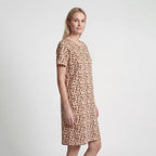 Leopard nattlinne dam i mjuk bomull med Comfort Fit