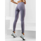 Lila damleggings - Tränings leggings bakifrån