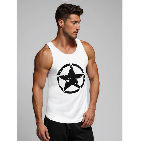 Vitt Linne med designtryck - Herr