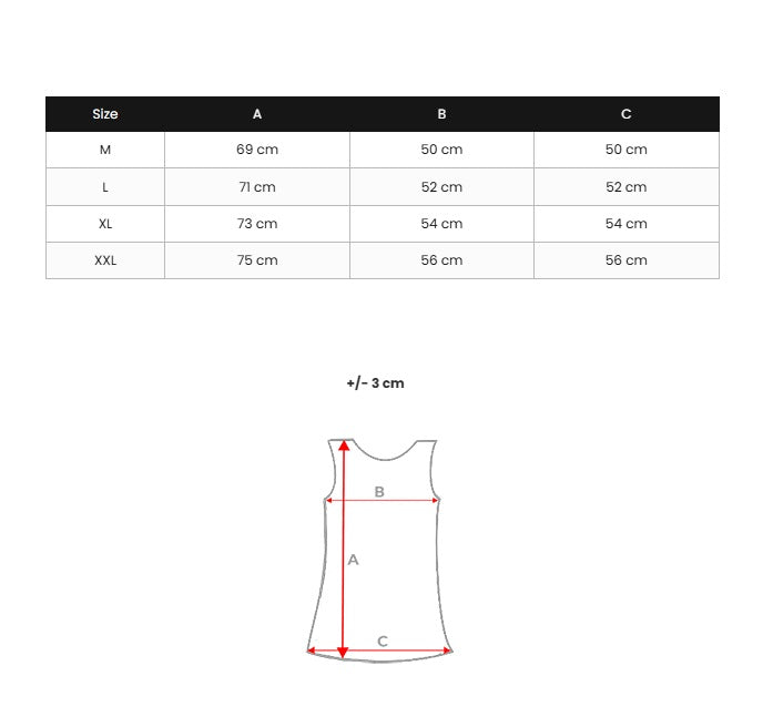 Herrlinne Svart - Designtryck storlekstabell