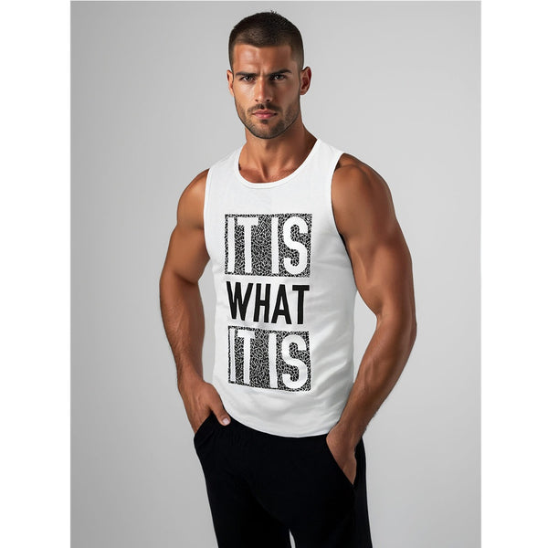 Herrlinne Vit - Linne med Text och Tryck