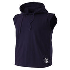 Herrlinne med luva - Linne med huva Herr mörkblått framifrån