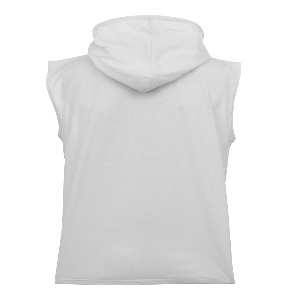 Herrlinne med luva - Linne med huva Herr vitt bakifrån