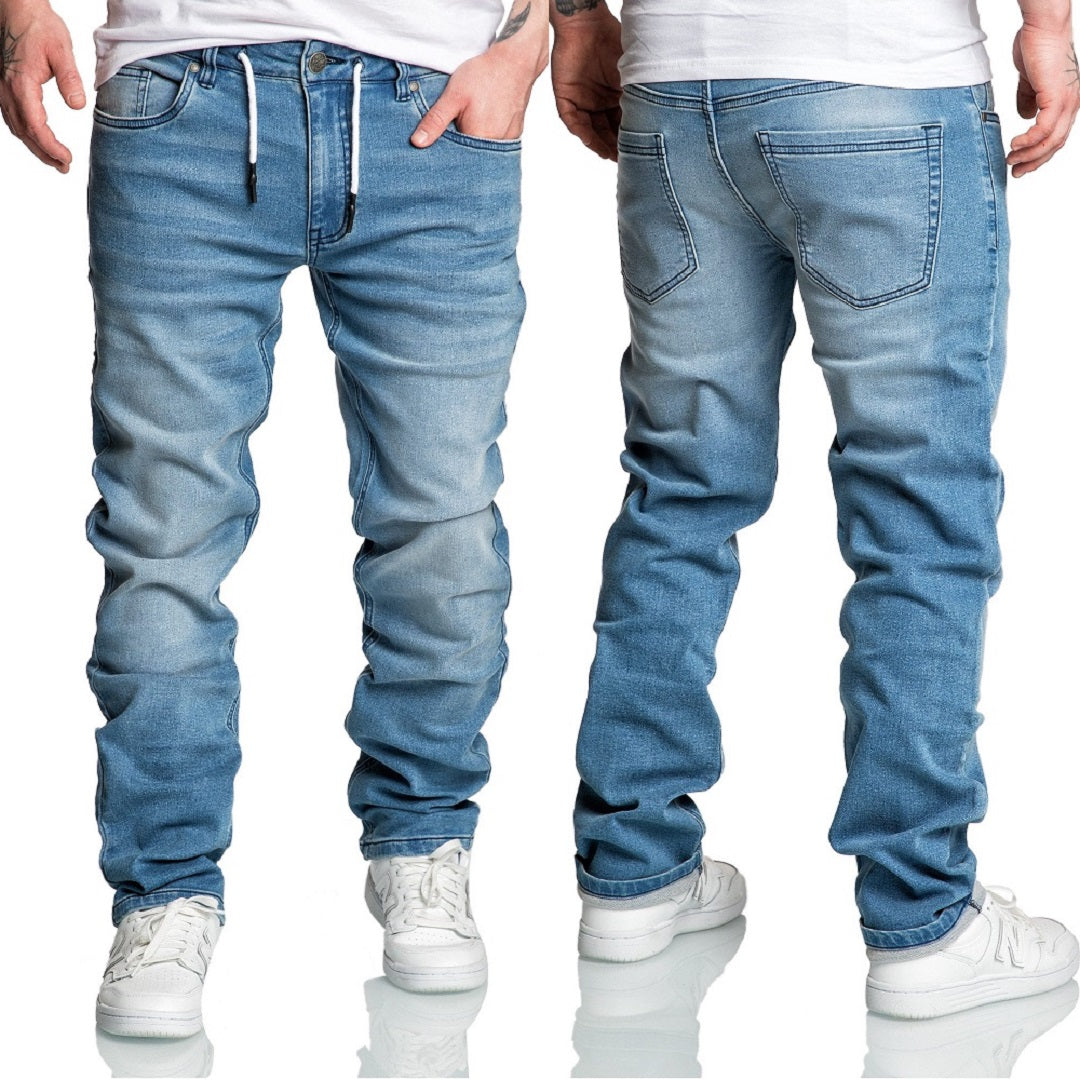 Ljusblåa stretchjeans herr - Amaci & Sons