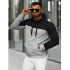 Huvtröja herr tvåfärgad - Ljusgrå hoodie sidan