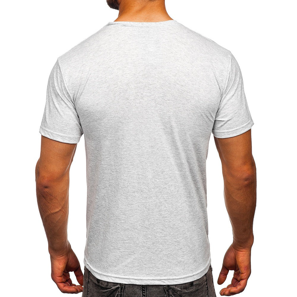 Ljusgrå basic t-shirt - Rund hals bakifrån