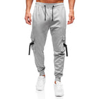 Ljusgråa sweatpants - Polyester mjukisbyxor framifrån