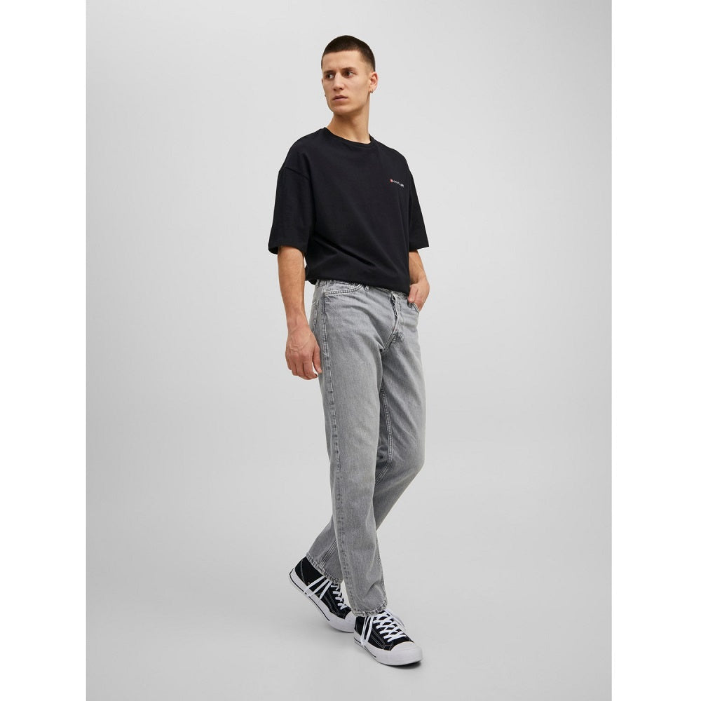 Gråa jeans Chris från Jack & Jones utan stretch helbild framifrån