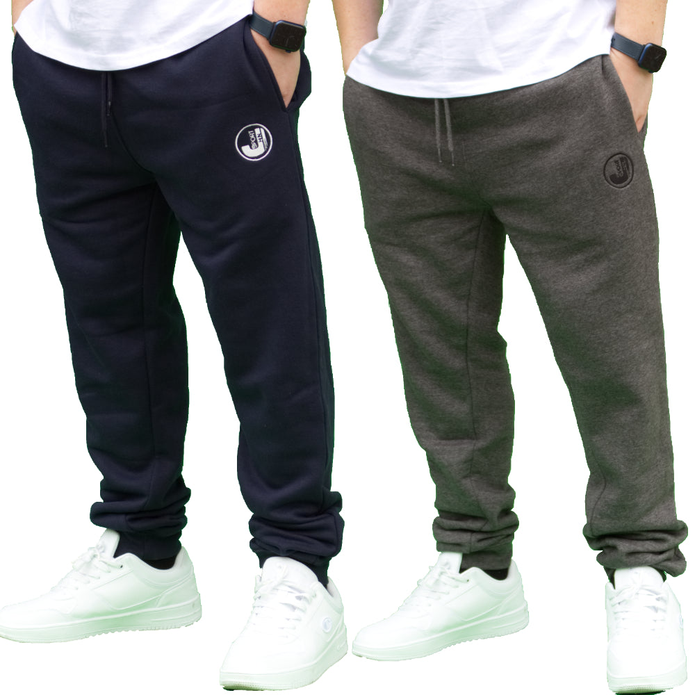 Billiga mjukisbyxor herr - Sweatpants JHNsport mörkgråa och mörkblåa