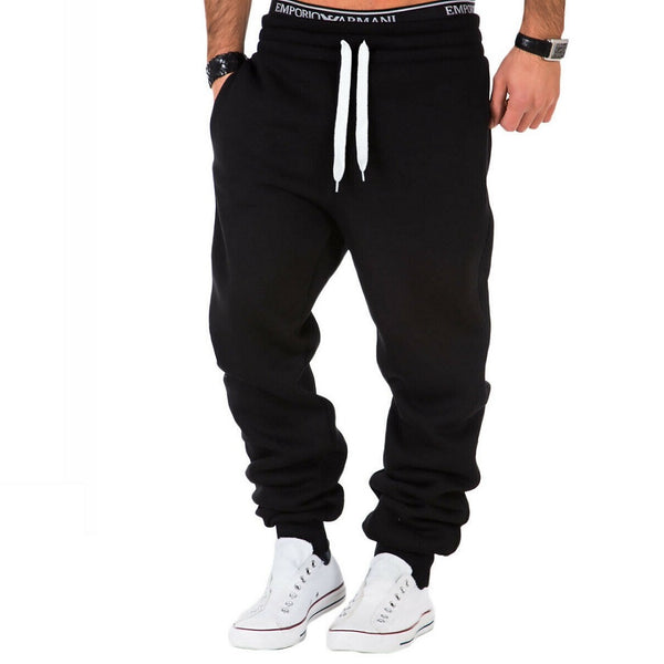 Mjukisbyxor Herr - svarta mjukisar med vitasnören