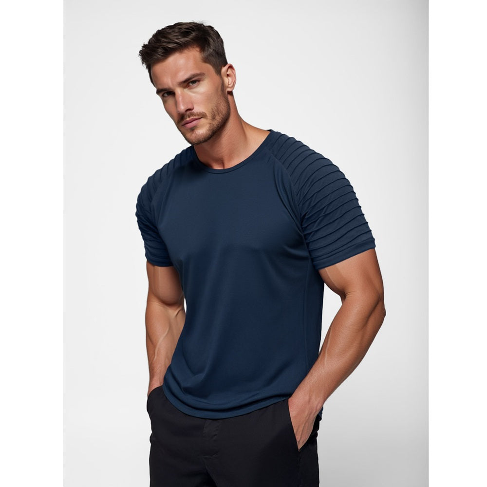 Mörkblå herr t-shirt slim fit