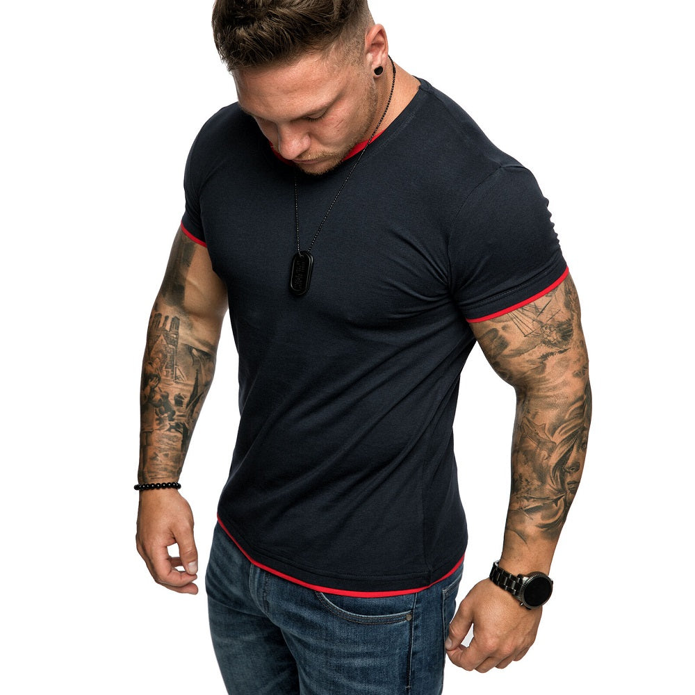 Mörkblå slim fit t-shirt