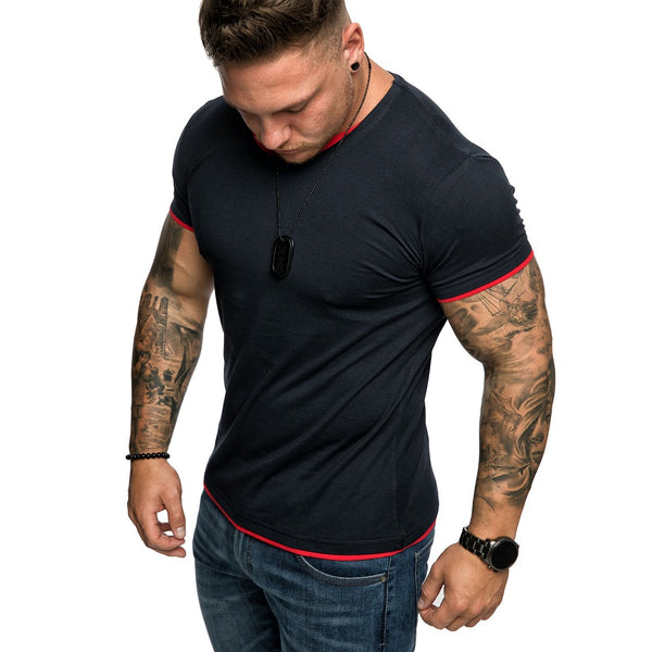 Mörkblå slim fit t-shirt