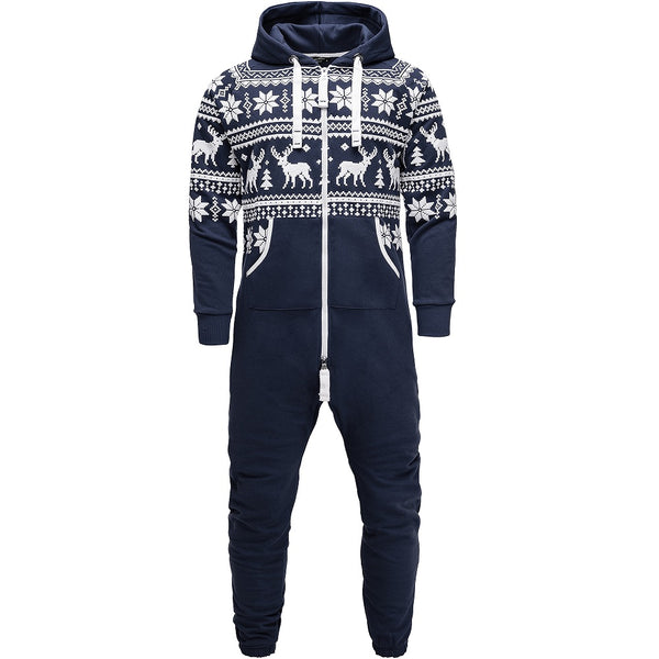 Mysiga onesies med luva - unisex jumpsuits mörkblå