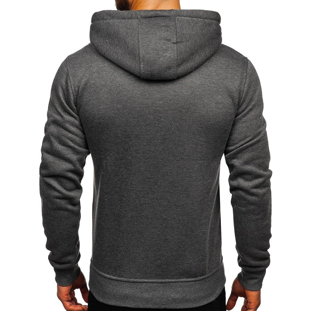 Billig mörkgrå herr hoodie 249 kr - bakifrån