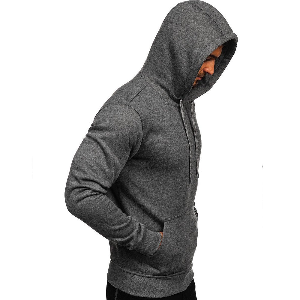 Billig mörkgrå herr hoodie 249 kr - uppdragen luva
