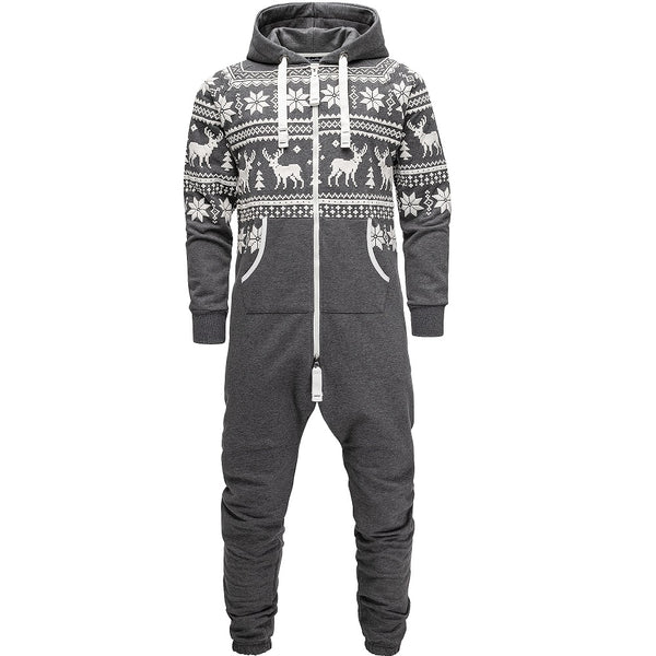 Mysiga onesies med luva - unisex jumpsuits mörkgrå