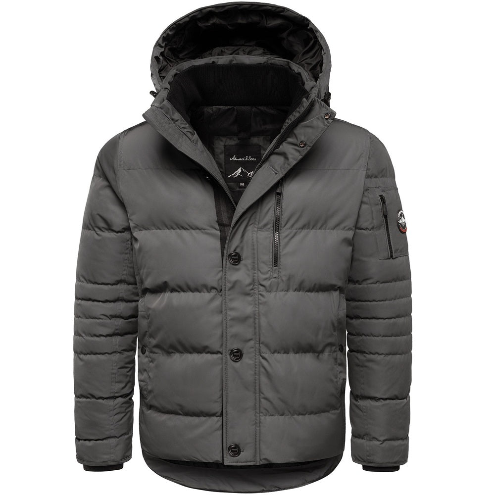 Mörkgrå vinterjacka för herr från Amaci & Sons