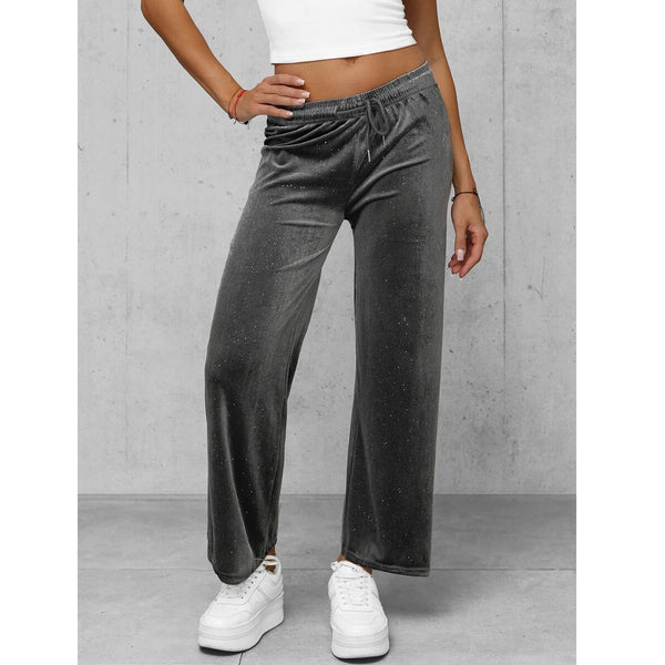 Mörkgråa dambyxor av sammets