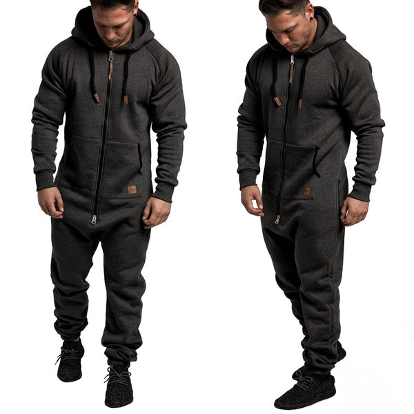 Härliga onesies med huva - Unisex - mörkgrå