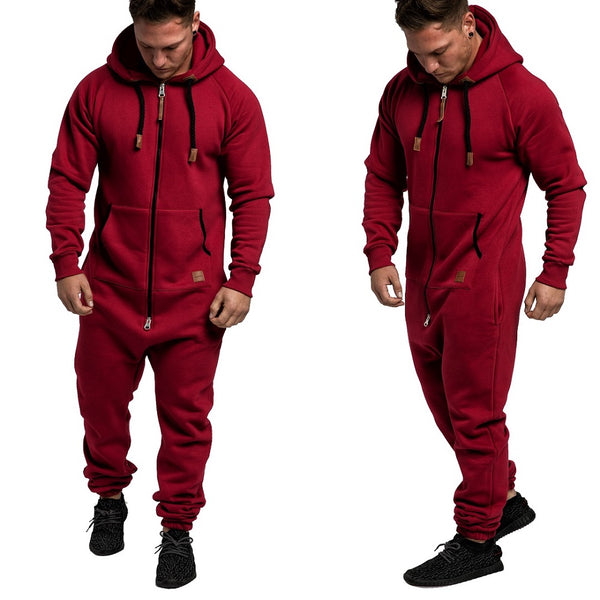 Härliga onesies med huva - Unisex - vinröd