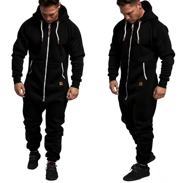 Härliga onesies med huva - Unisex - svart