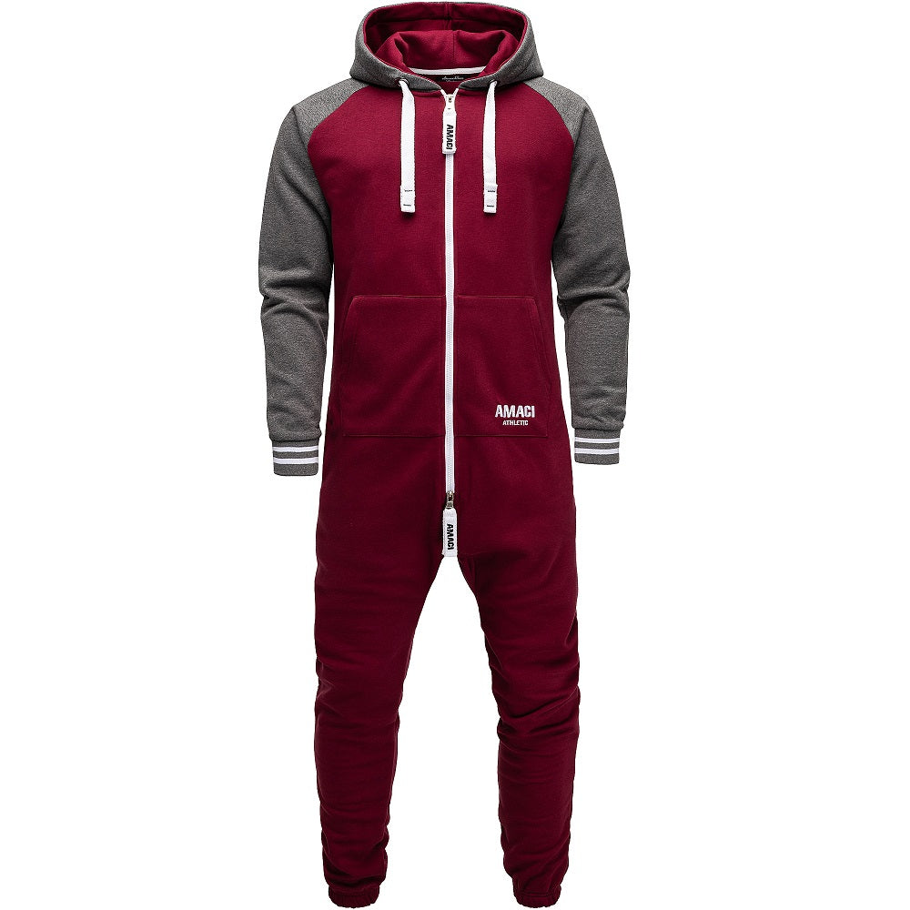 Supersköna onesies med luva - Unisex Jumpsuits - vinröd
