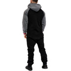Supersköna onesies med luva - Unisex Jumpsuits - svart och röd bakifrån