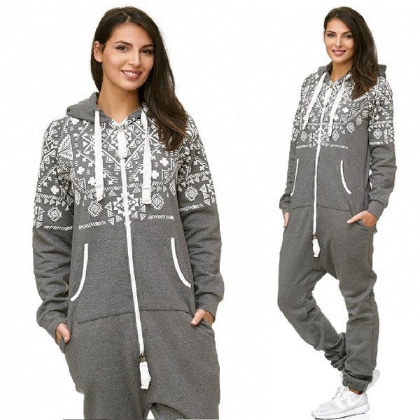 Grå vintage onesie med luva