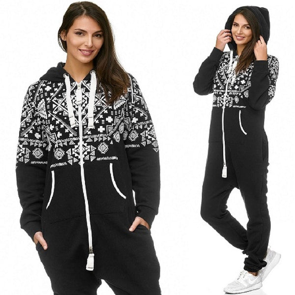 Svart vintage onesie med luva