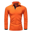 Pikétröja långärmad orange herrtröja