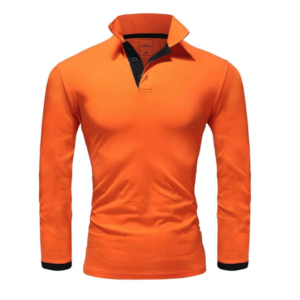 Pikétröja långärmad orange herrtröja