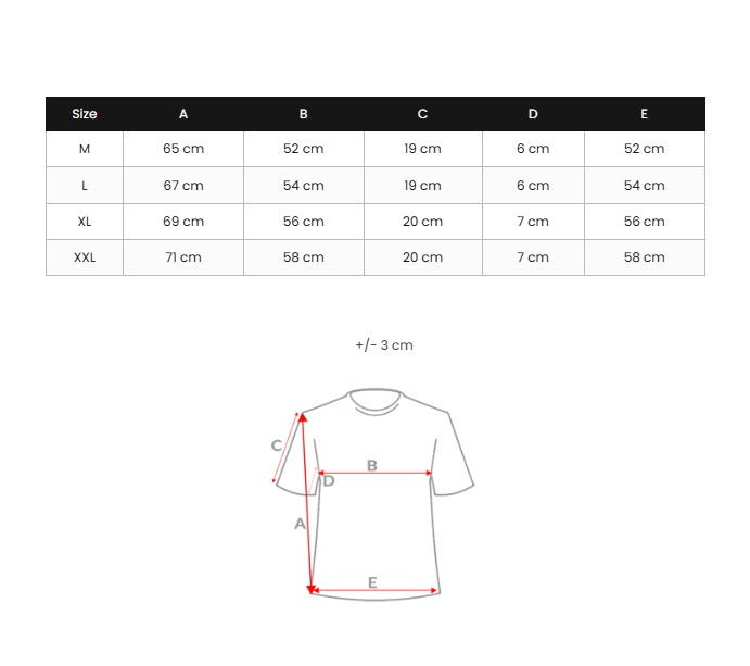 Solid Herrtröja - Pikétröja storlekstabell