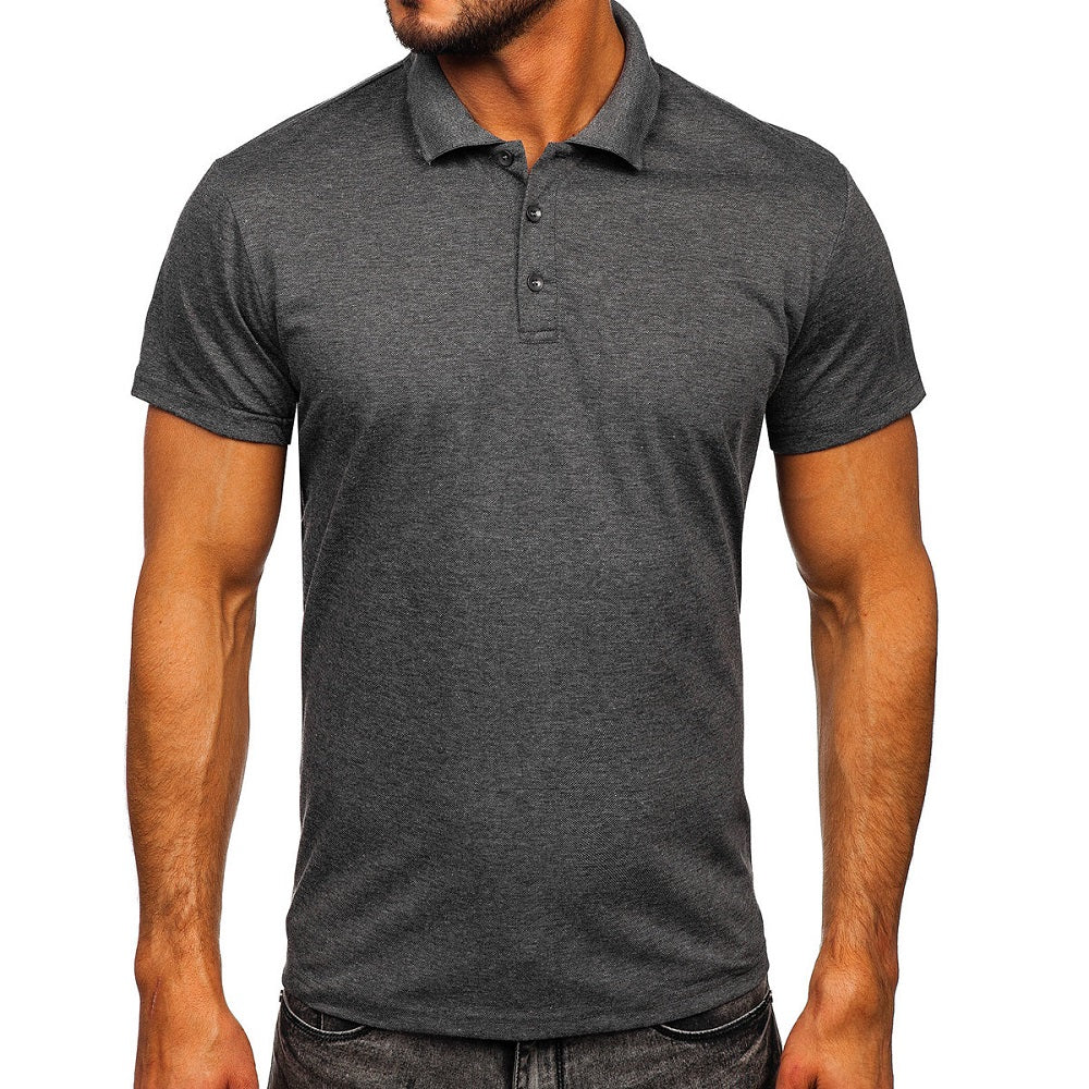 Billig mörkgrå pikétröja herr