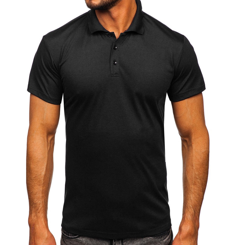 Svart enkel herr pikétröja