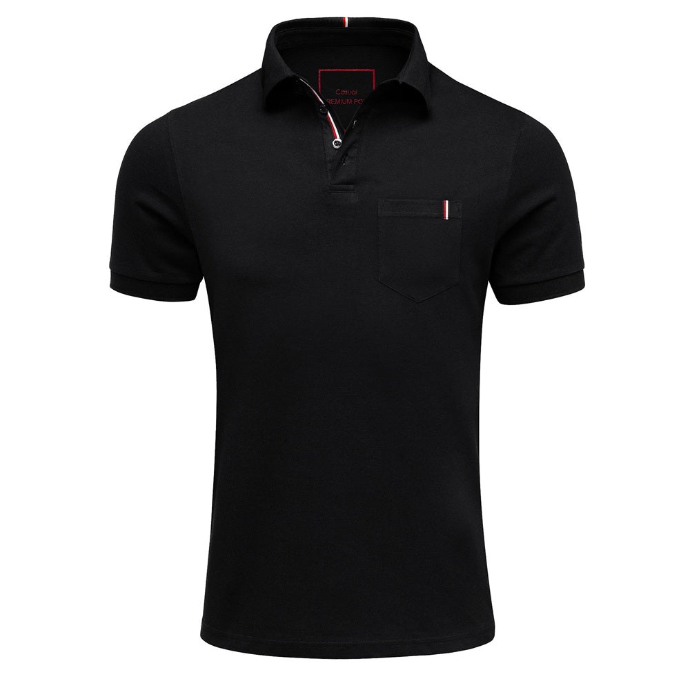 Klassisk svart pikétröja Herr